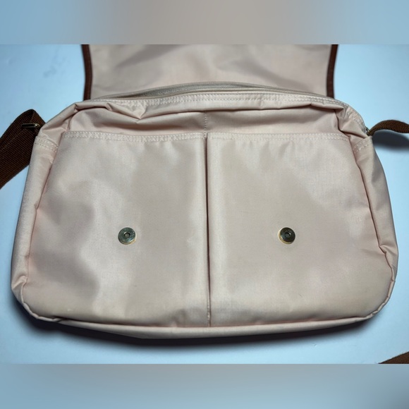 Longchamp Nylon Portfolio Salmon/Brown messenger adjustable Crossbody Bag - Picture 6 of 10